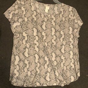 H&M Basic Snakeskin Print Top